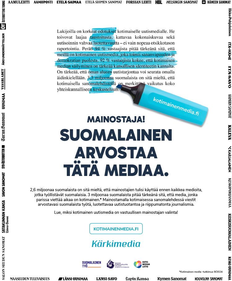 Mainos - Mainostaja! Suomalainen arvostaa tätä mediaa
